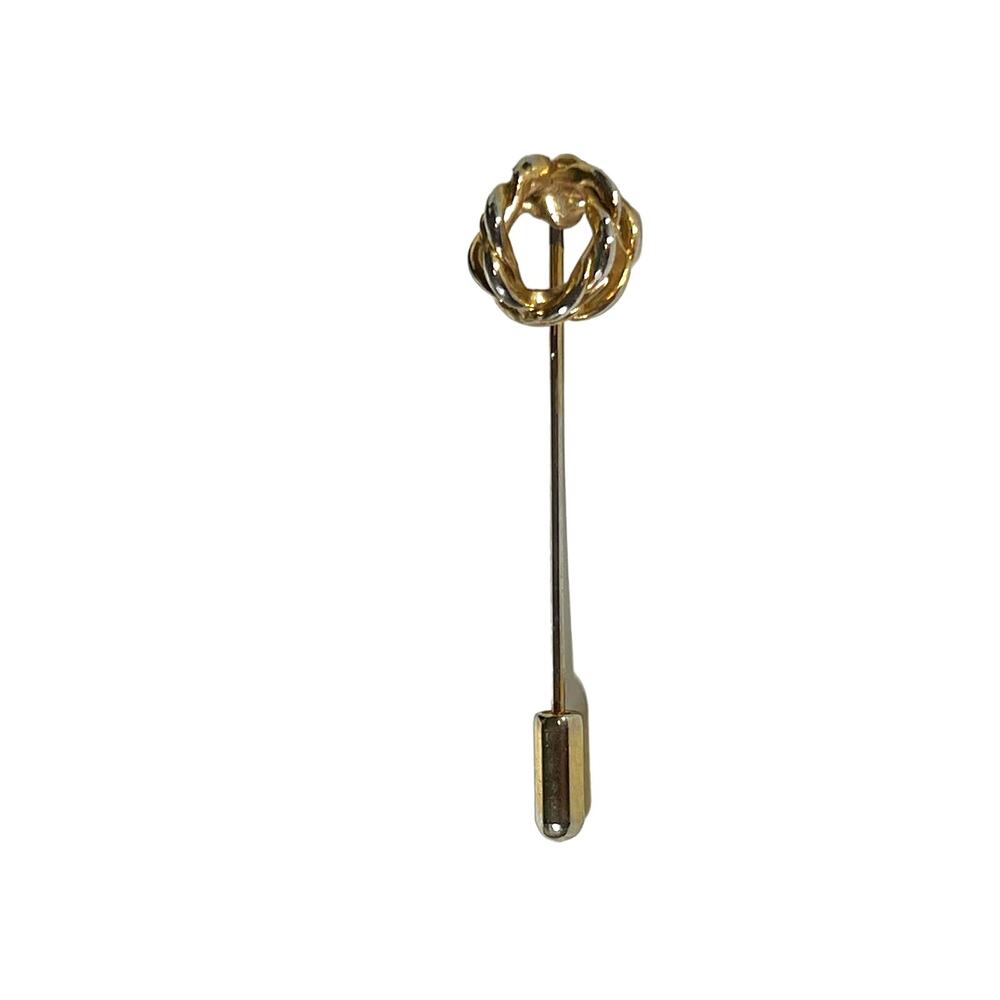 Knot Stick Pin, Gold tone, Classic Preppy Delicate for Hats Sweaters Blazers